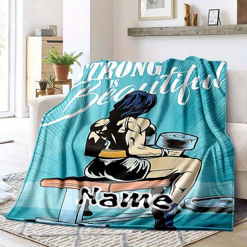Bodybuilding Customize Your Name Blanket Warm Comfortable Soft Blanket For Chair Office Sofa Bed Sofa Office Camping Suitable For Gifting Relatives