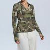 Women's Fashion Casual Print V-Neck Long Sleeve Button-Down Top