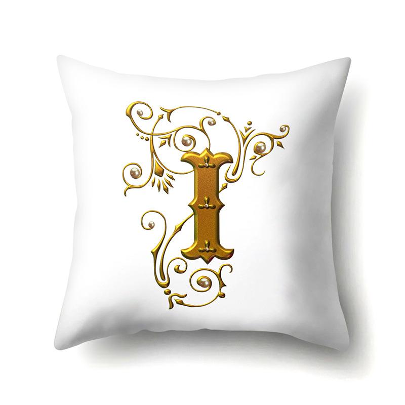 Полиэстеровая наволочка Автомобильное украшение Дом 26 английских букв Принт Автомобильная поясничная подушка Наволочка