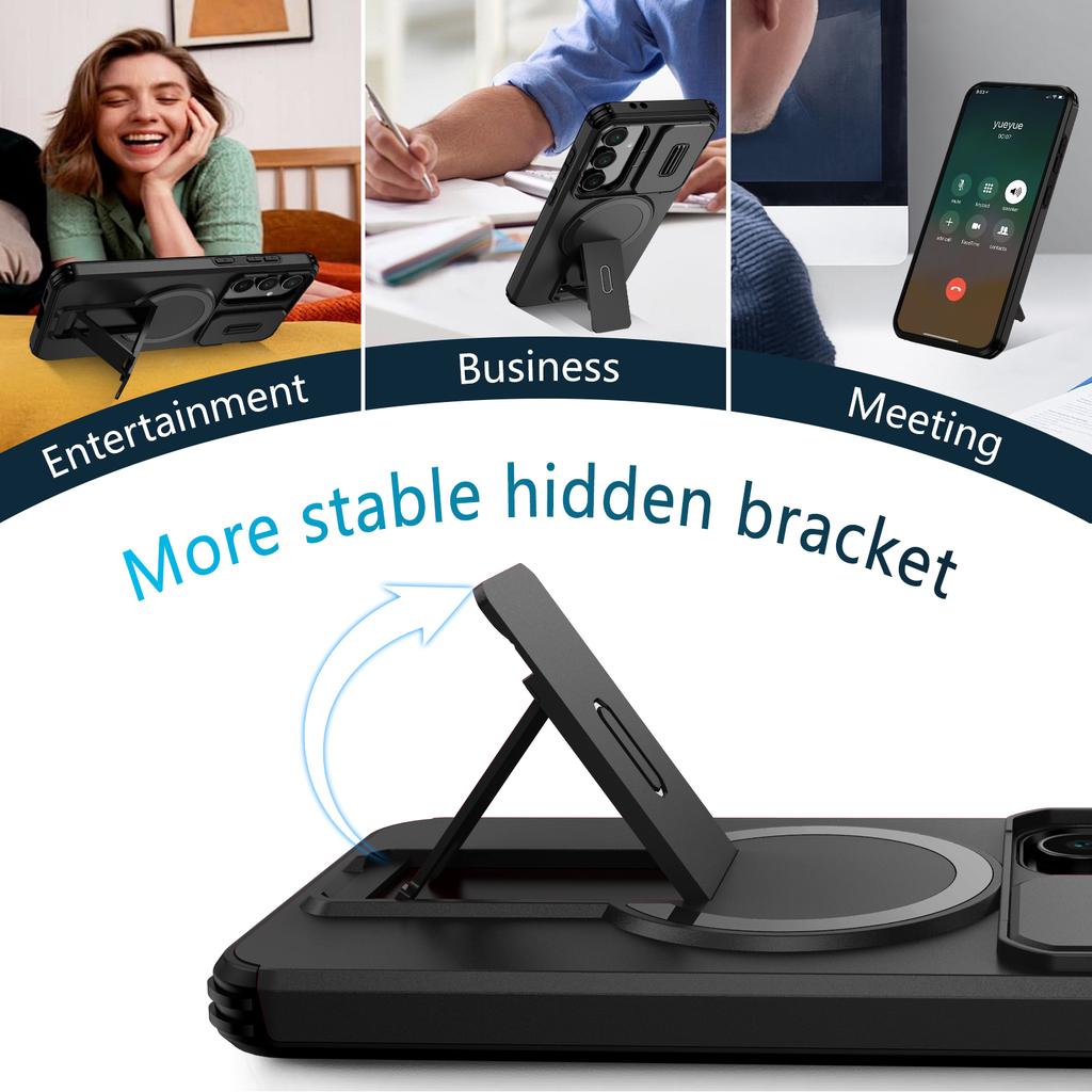 Чехол для Samsung Galaxy S25 FE A17 S24 Plus S25 Ultra 5G A56 A36 A16 A26 с подставкой, сумка, противоударная матовая бронированная крышка