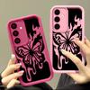 Мягкий чехол Candy Color для Samsung S25 S24 S23 S22 S21 Ultra Plus S20 Fe A55 A56 A52 A35 A15 с принтом бабочки, противоударный защитный силиконовый чехол для объектива