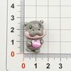 Блестящие мультяшные аксессуары из смолы в виде бегемотов для DIY: Зажим для волос, Брелок, Подвеска на сумку или Магнит на холодильник
