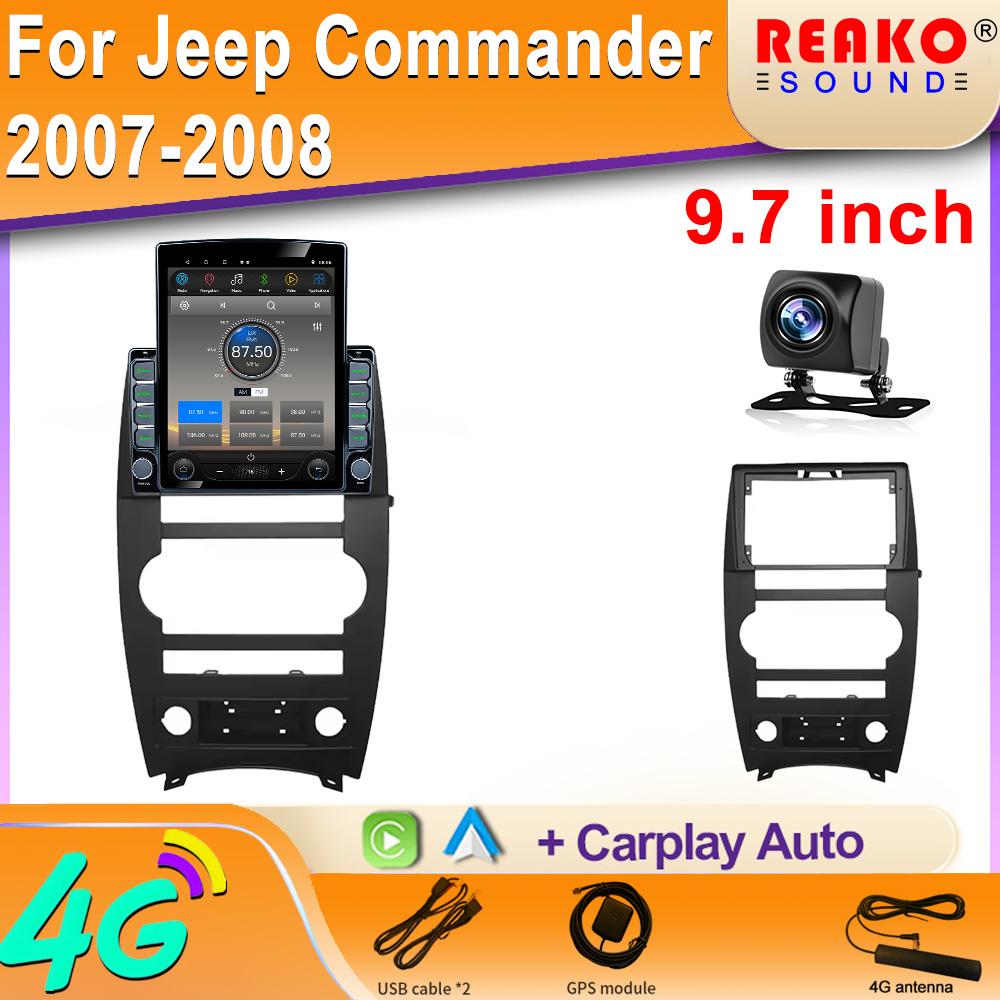 9,7-дюймовый вертикальный экран Tesla Android Car Radio для Jeep Commander XK 2007 Мультимедийный проигрыватель Навигация GPS Carplay Экран
