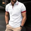 Men Summer Short Sleeve Slim Fit Turn Down Collar Polo Shirt 100% Polyester Pure Color Golf Polo Shirt Tops