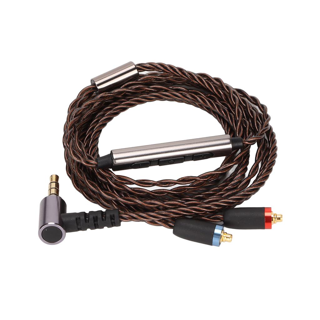 Кабель для наушников посеребренный медный провод высокое разрешение MMCX 3,5 мм кабель для наушников с регулятором громкости