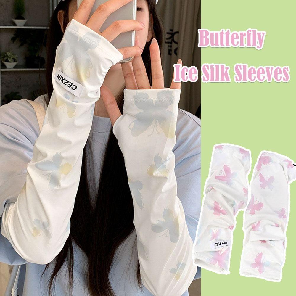 UV Protection Sunscreen Sleeves UPF50+ Cycling Arm Cover Fashion Ice Silk Sleeves
