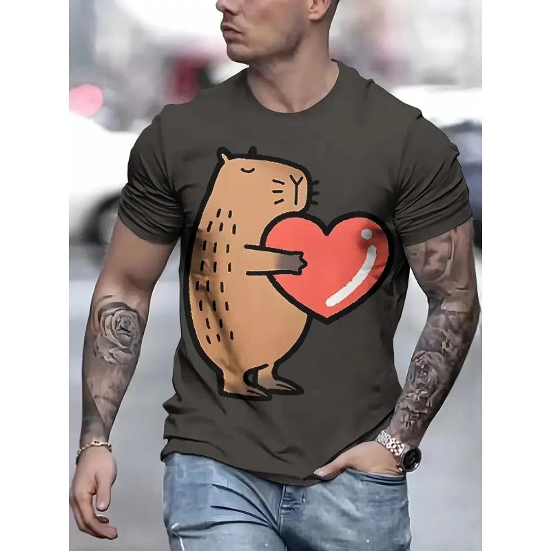 3D Print Funny Capybara Graphic T-Shirt Men Women Cute Animal T-Shirts Summer Casual Fashion Loose Comfortable Casual Short Sleeve T-shirt