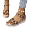 Women's Sandals Leopard Summer 2024 High Quality Fashion Thick Soled Outdoor Casual Comfortable Lightweight Female Shoes