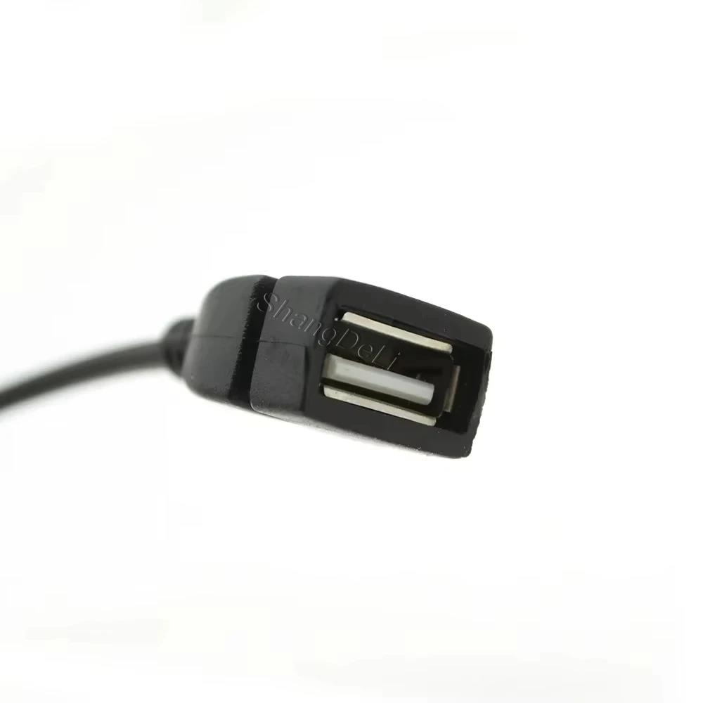 1PC Car USB Female Interface Adapter Cable AUX Patching Plug USB AUX Transposition USB Cable for Universal
