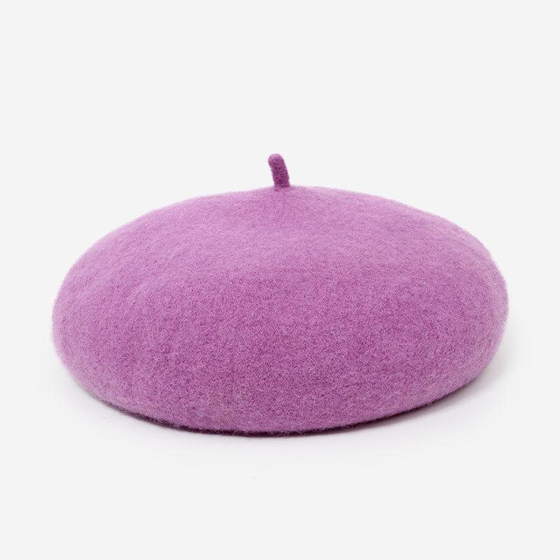 Wool Felt Beret Women British Style Girls Beret Hat Lady Solid Color Winter Hats