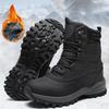 Мужские зимние ботинки средней высоты с толстой подошвой, плюшевые, нескользящие, износостойкие, большого размера, для зимы