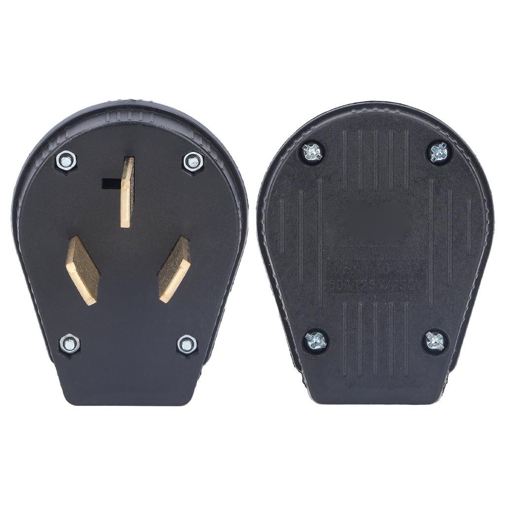 3-контактный промышленный прямой штекер с латунными контактами, штекерный разъем, стандарт США 50A 125 В/250 В