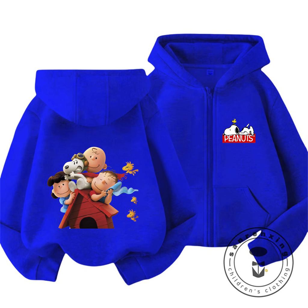 Autumn Winter Lightweight Zipper Hoodie Cute Cartoon Print Trendy Street Style Kids Hoodie Boys Girls