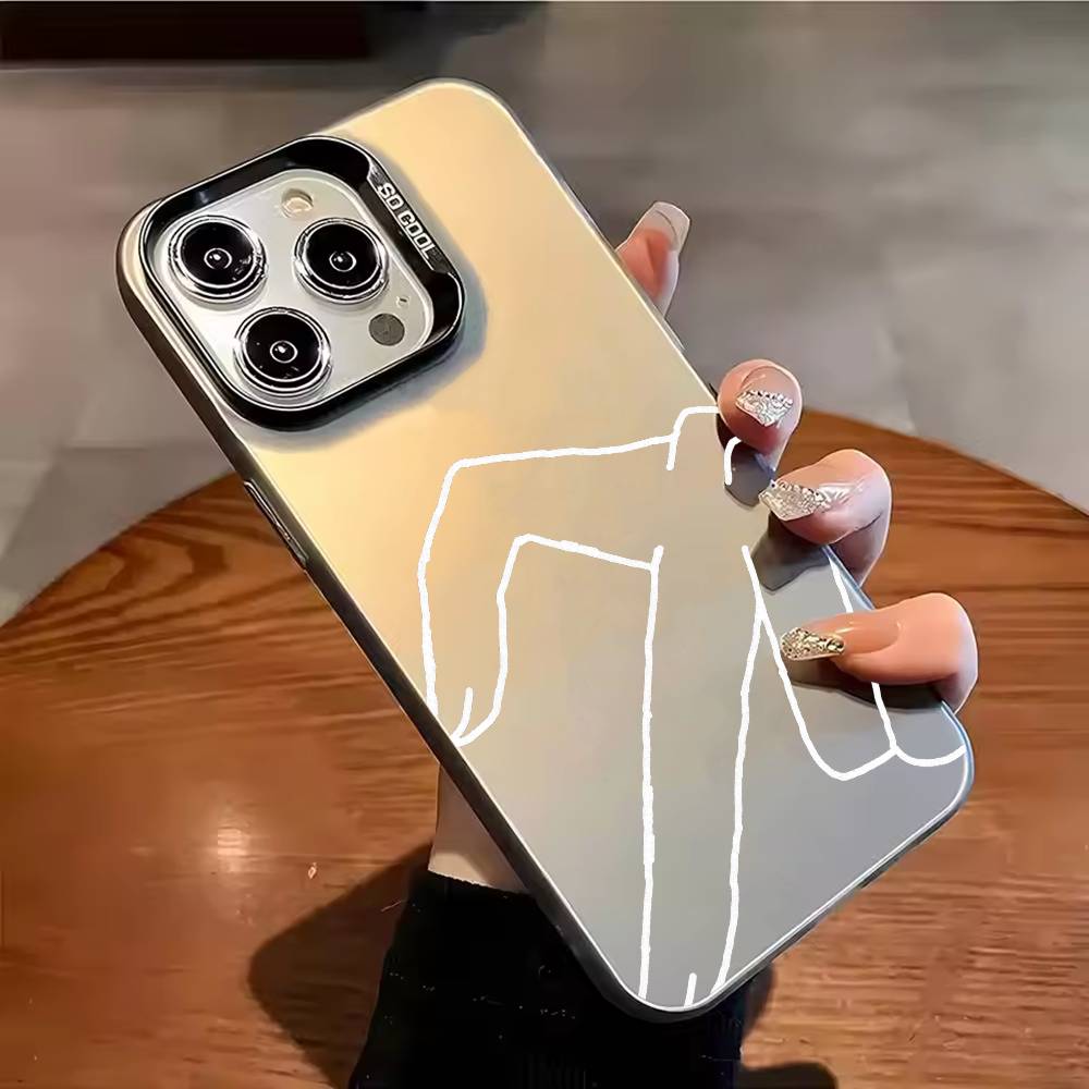 Чехол для телефона с блокировкой экрана в виде буквы C для iPhone 17, 16, 15, 14, 13, 12, 11, Pro Max, Plus Конфетный серебристый чехол
