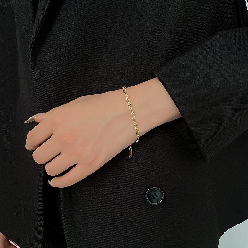 Японский и корейский браслет в стиле Мори из титановой стали с 18-каратным золотым покрытием, роскошный дизайн с цветочной гравировкой для женщин