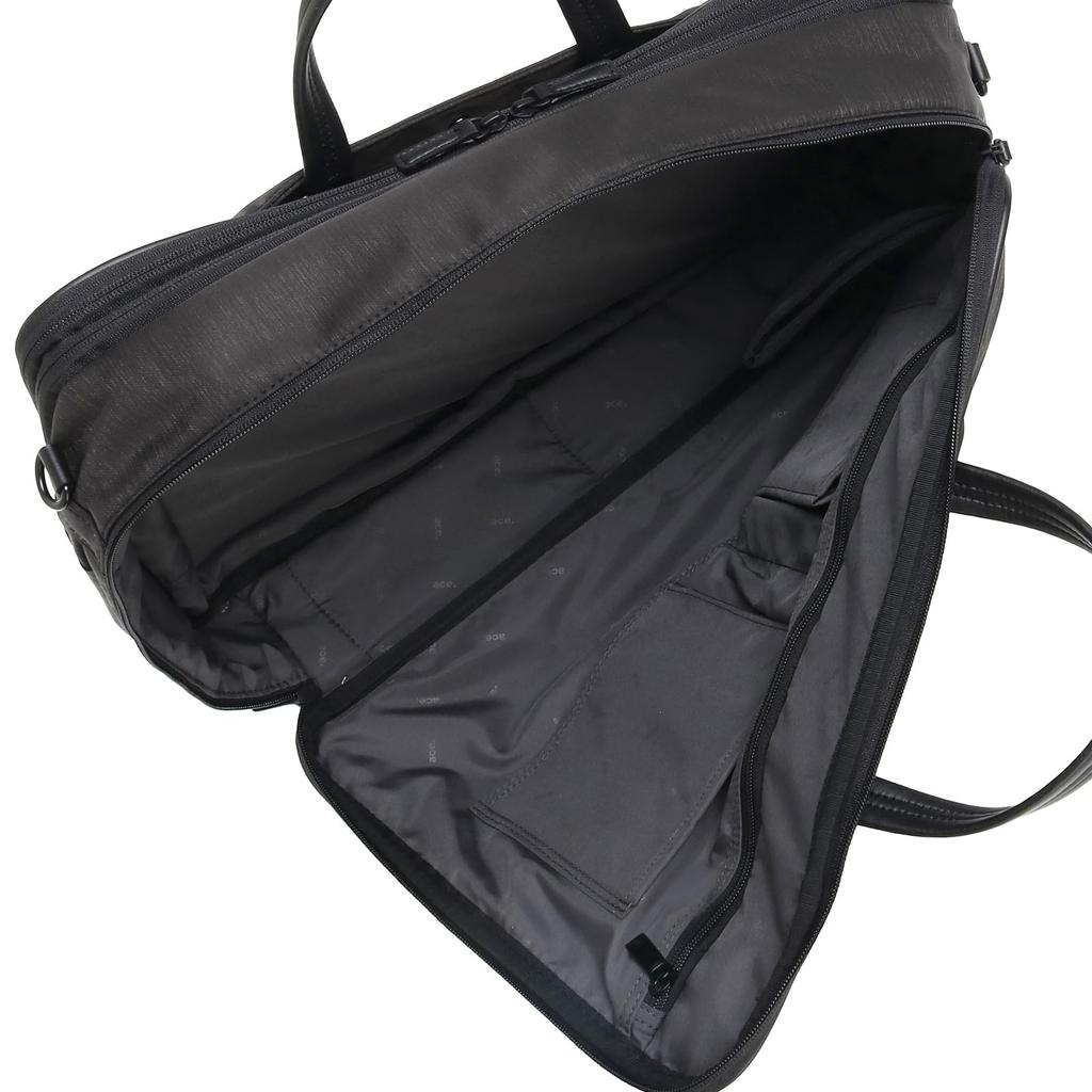 Бизнес-совместимый с размером дюймов B4, прочный водоотталкивающий тефлоновый деловой рюкзак, черный [Ace Gene], 3-сторонняя сумка, 15,6 шт., [устойчивый к пятнам,