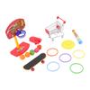4pcs Bird Training Toys Interactive Fun Basketball Skateboard Trolley Parrot Toys for Budgie