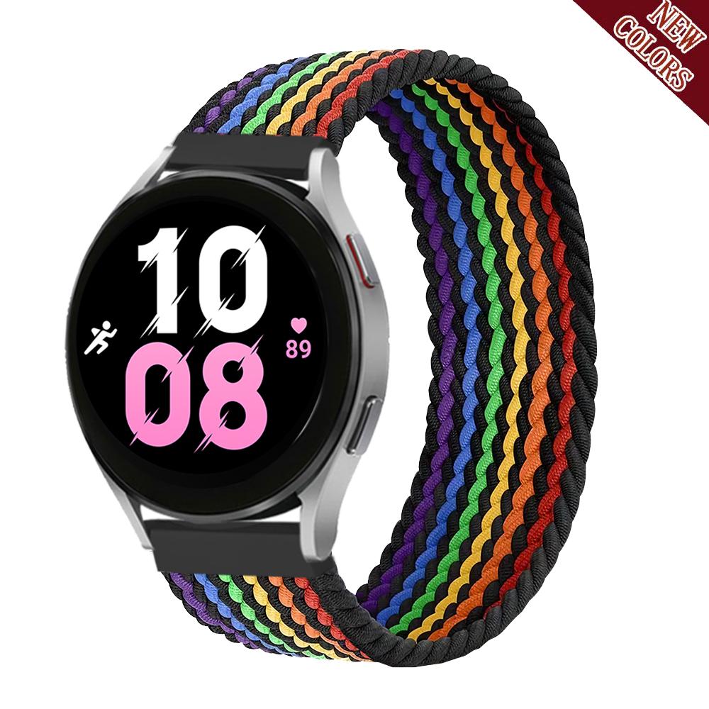 20 мм 22 мм ремешок для Samsung Galaxy watch 6 7 4 5 pro active 2 Gear S3 плетеный браслет solo loop ремешок Huawei watch GT 2 3