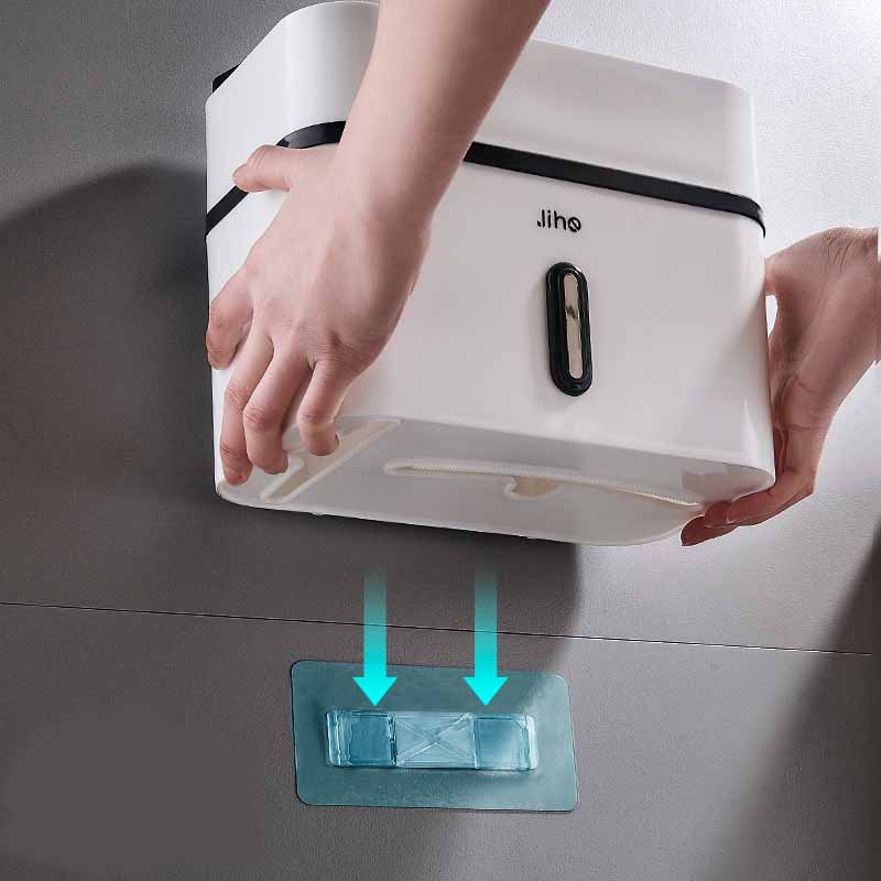 Punch-free Toilet Paper Holder Box Waterproof Tissue Storage Box Bathroom Rack Wall Mounted Kitchen Bathroom Storage Holder