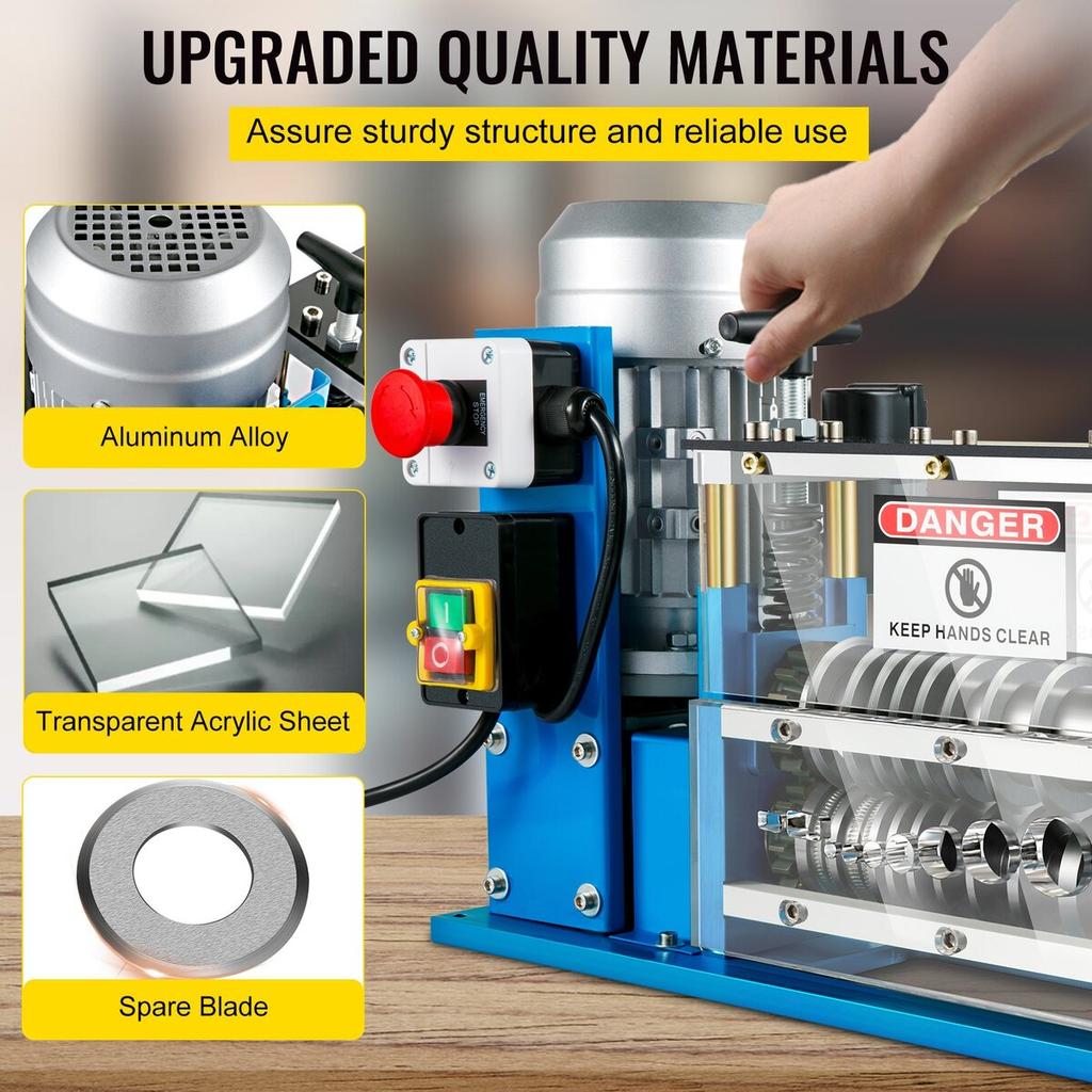 Electric Wire Stripping Machine, 0.06 inch-0.15 inch Automatic Wire Stripping Machine, 11 Channels 10 Blades Cable Stripping Machine, Wire Stripping