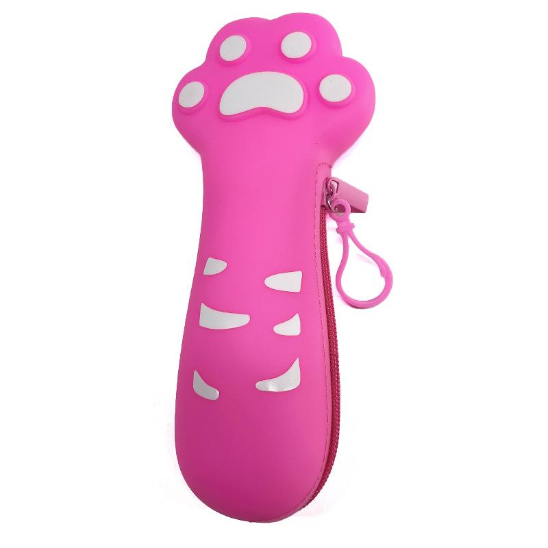 Cute Cat Paw Pen Case - Silicone Large Capacity Pen Holder - Children's School Supplies Bag