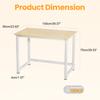 40 Inch Computer Desk, Wood Modern Simple Style Gaming Desk for Home Office, Student Study Writing Table with Metal
