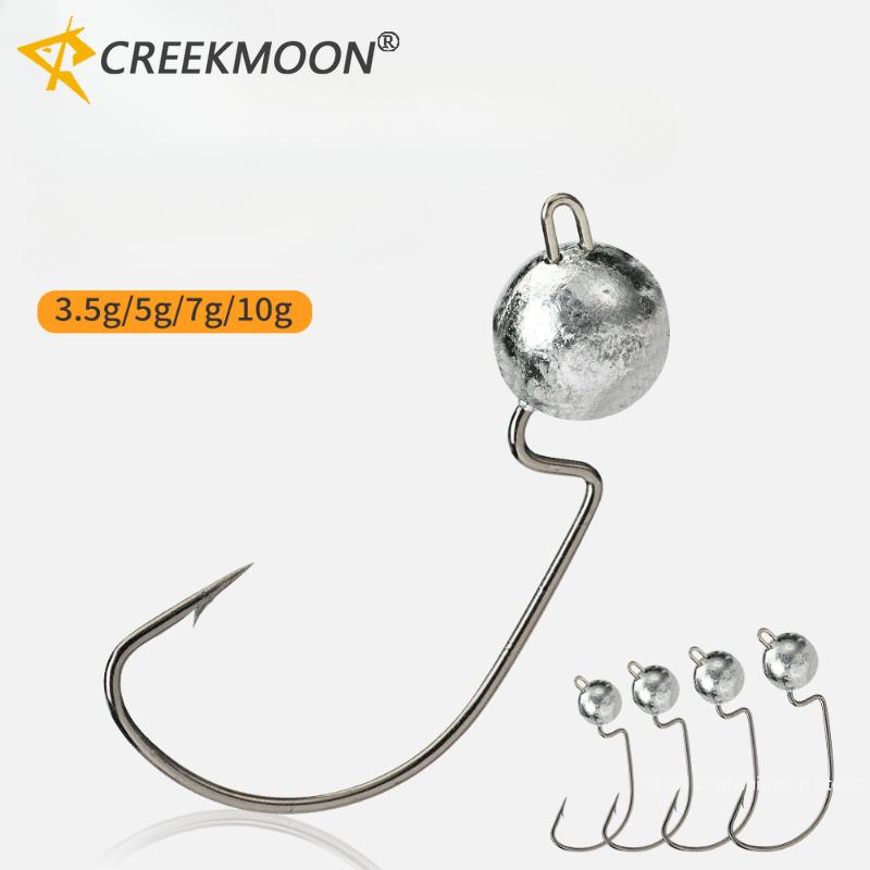 5 шт. 3,5 г/5 г/7 г/10 г Открытый джиг-головка Рыболовный крючок Крючок для мягких приманок Джиг-крючок Крючок для кренка Оснастка для ловли окуня и щуки
