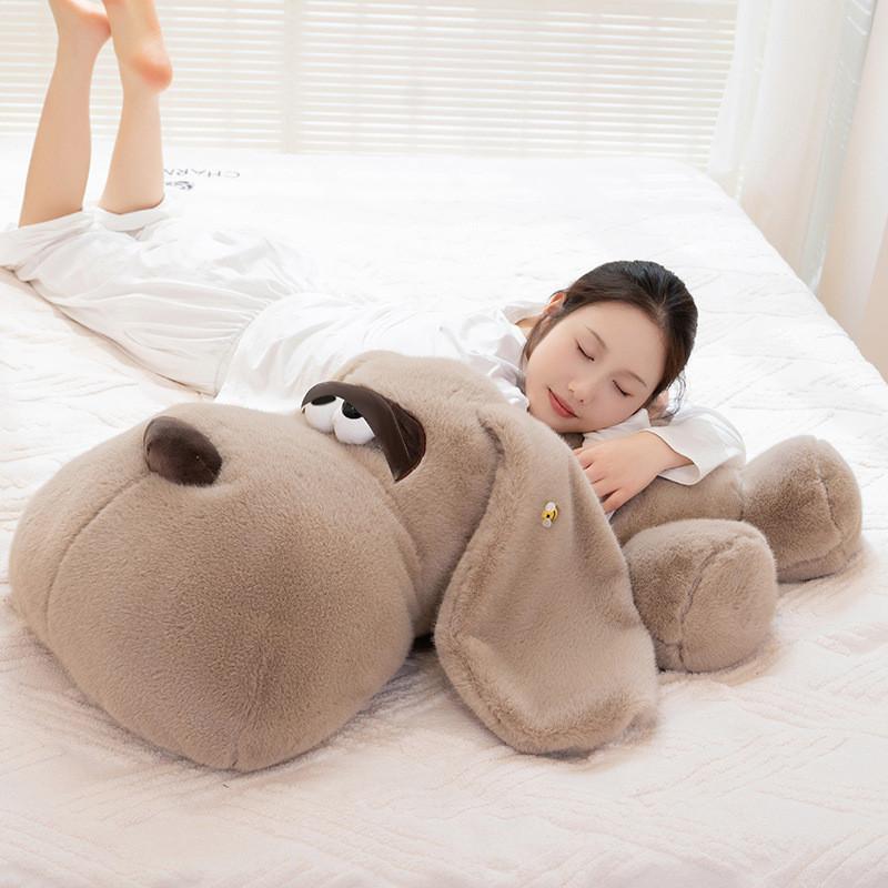 Dog Big Eyed Doll Cute Prone Dog Doll Bed Pillow Sleeping Pillow Plush Toy