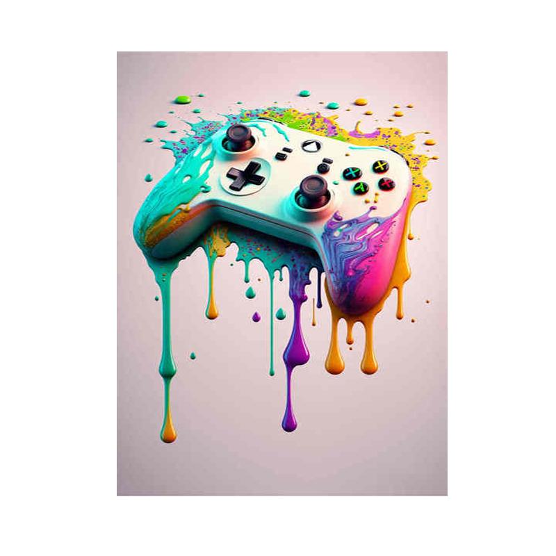 Геймерский контроллер, крутой игровой постер и принты, Spel Kawaii, наушники, красочная картина, настенная живопись, холст, картина, декор для комнаты, подарки