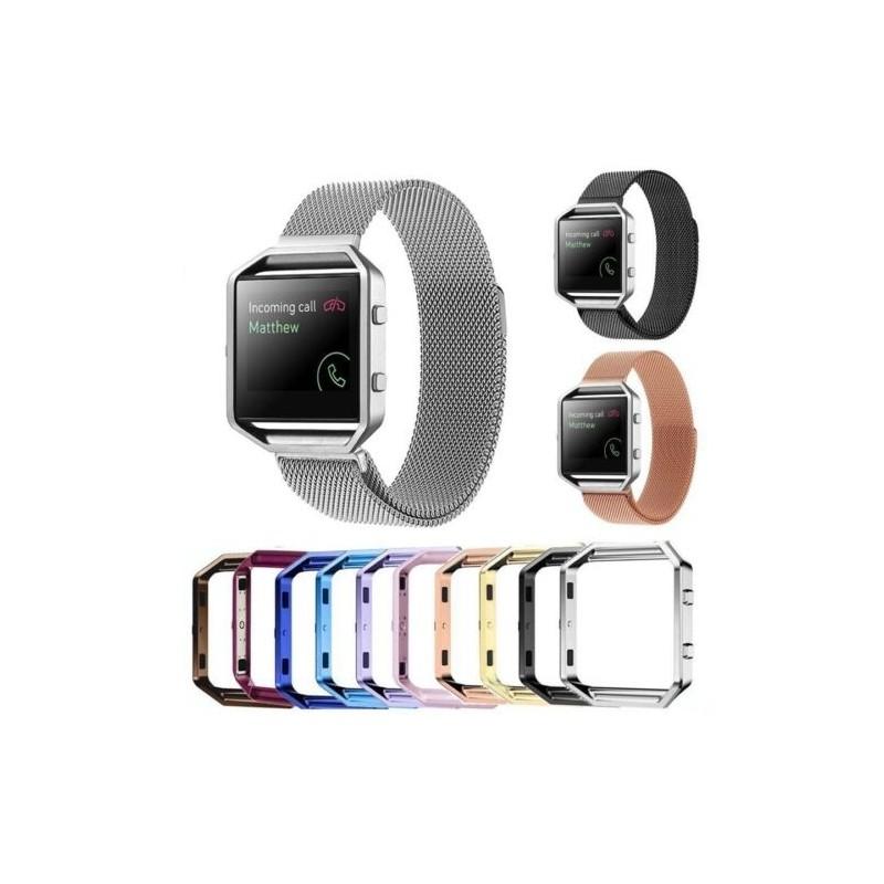 Элегантный миланский металлический ремешок-браслет с рамкой для фитнес-трекера Fitbit Blaze