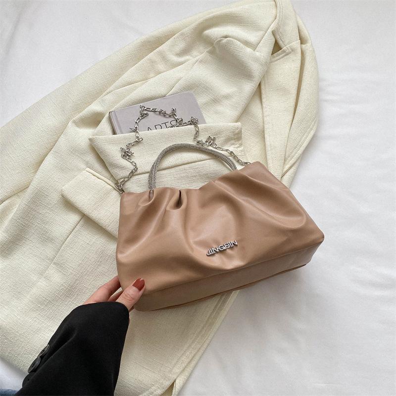 Простая трендовая сумка через плечо 2024 года, летняя новая мода, простая сумка-мессенджер, нишевая цепочка, маленькая квадратная сумка