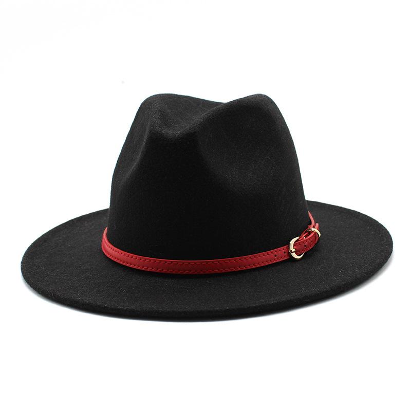 Уличный снимок Шерстяная Британская Ретро Джазовая Шляпа, Мужская и Женская Шляпа-цилиндр с широкими полями, Фетровая Шляпа Универсальная