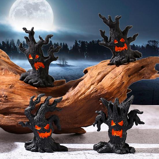 1/4 шт. Хэллоуин жуткое дерево фигурка призрак пень смола статуя скульптура Крытый открытый сад настольное украшение орнамент