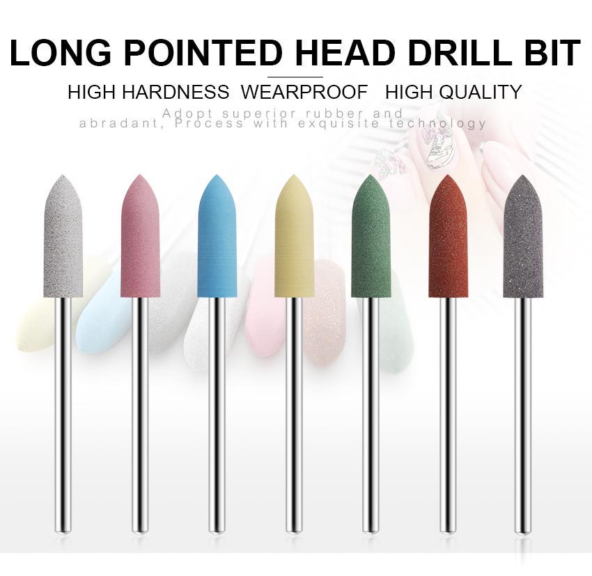 kads 7 цветов резиновые сверла для ногтей фрезы для ногтей польский маникюрный инструмент для поверхности ногтей