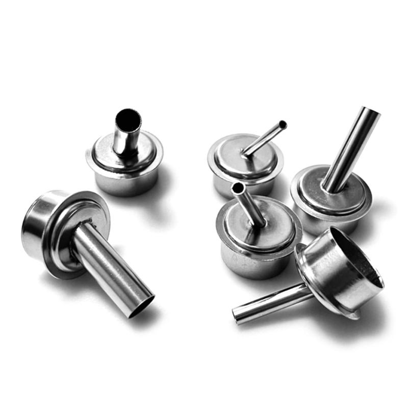 6PCS/Lot 45 Degree Bent Curved Air Nozzle 3/4/5/7/8/10mm For Quick 861 Hot Air Gun Rework Station Nozzle Replacement