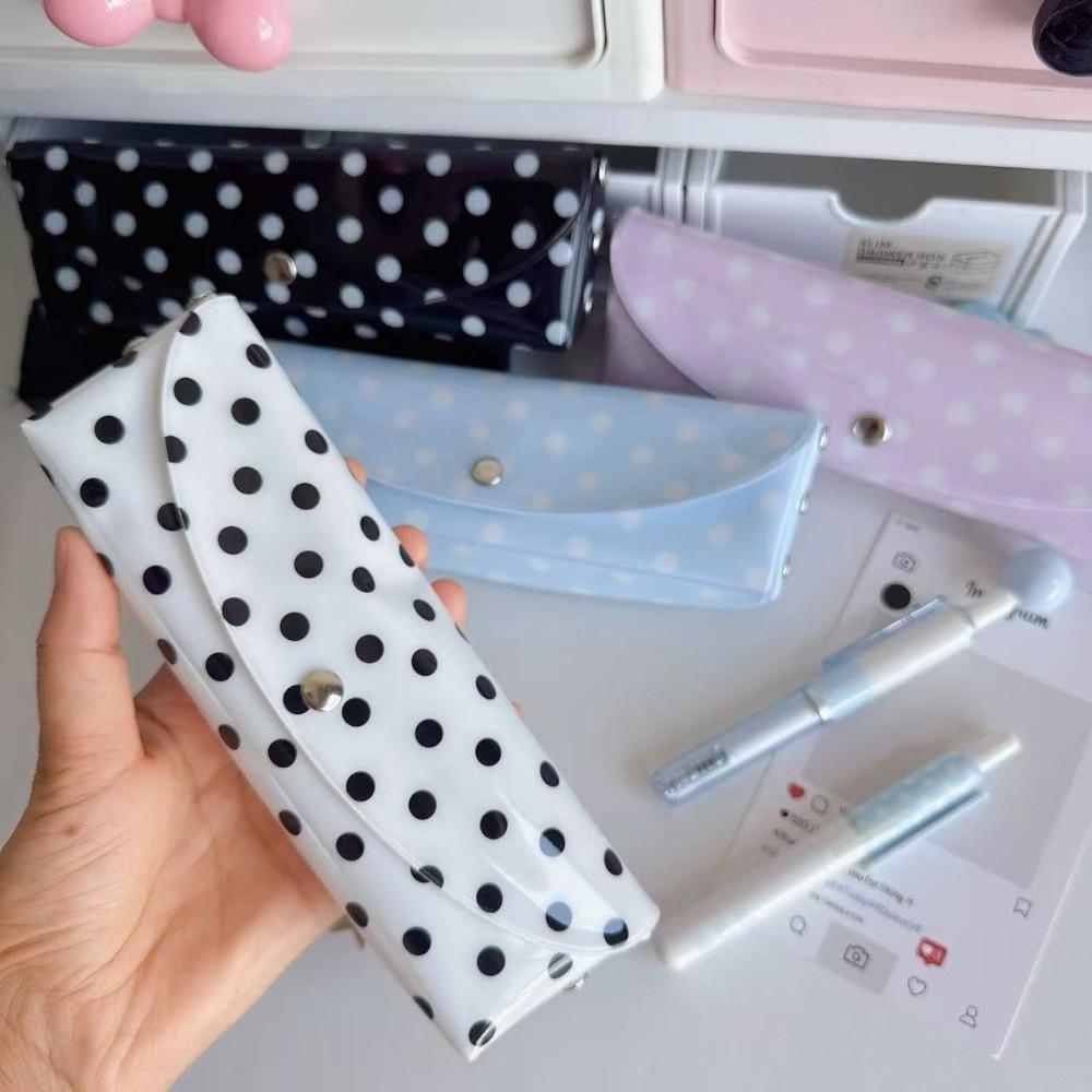 Snap Button Closure Storage Pouch Portable Design Stationery Organizer Student