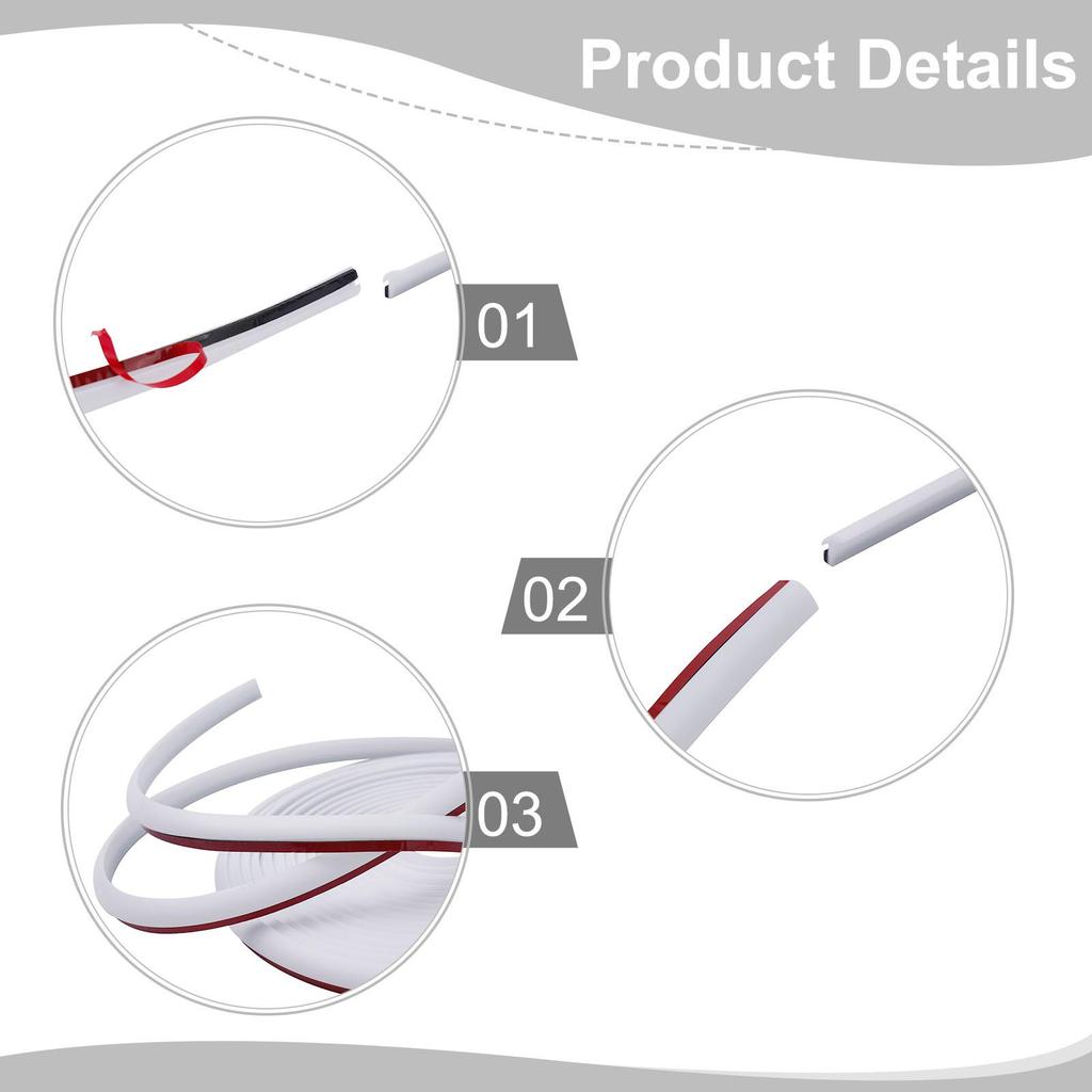 Резиновый уплотнитель для автомобиля Белый Наклонный Т-образный Погодостойкий 8мм*10мм