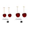 Alloy Cherry Drop Dangle Earrings Women Sweet Fruit Design Korean Fashion Daily Party Wedding Trendy Jewelry