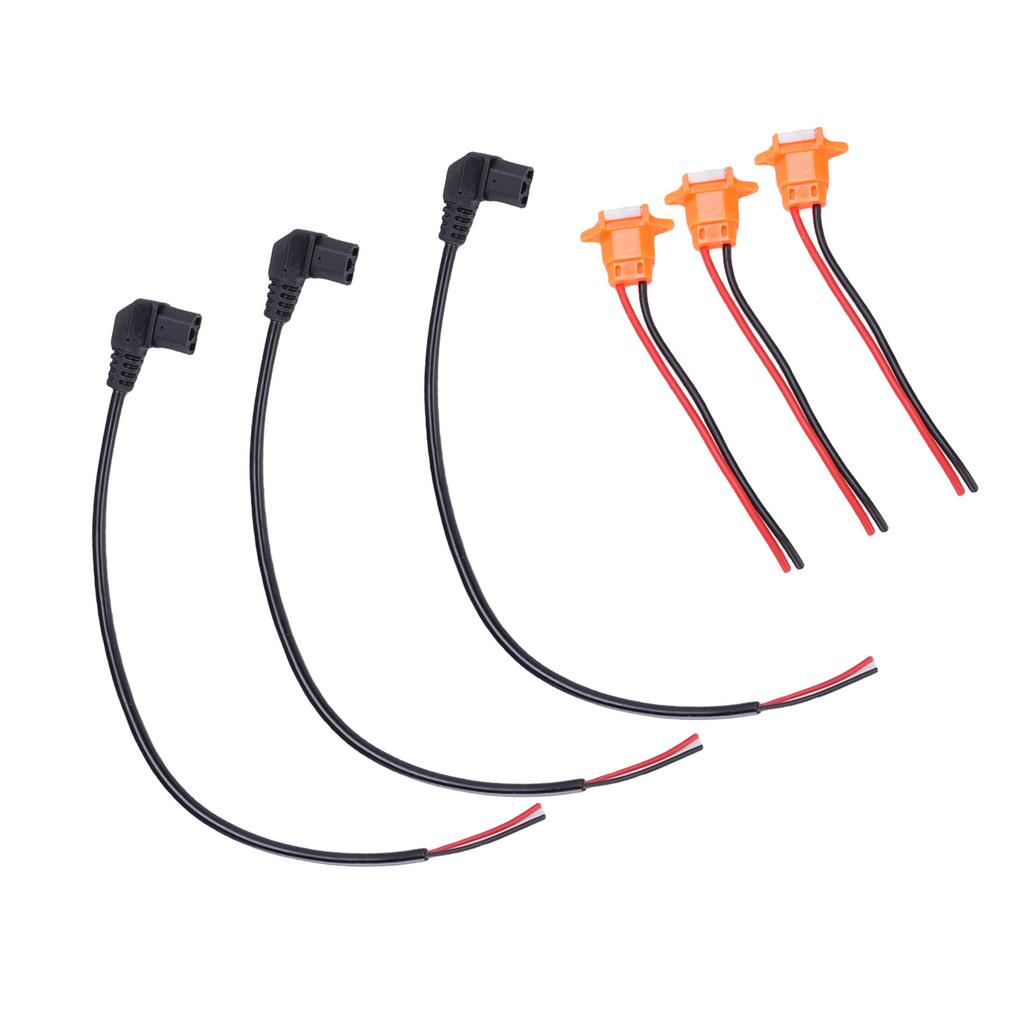 3PCS Curved Power Connector Cables 3PCS Charging Port with Water Proof Cover for Electric Scooter