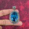 Blue Topaz Pendant, 925 Solid Sterling Silver Gemstone Jewelry, Handmade Pendant, For Thanksgiving