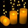 3Pcs LED Flameless Candles Outdoor Real Wax Candle with Remote Control Indoor Battery Operated Flickering LED Pillar Candles