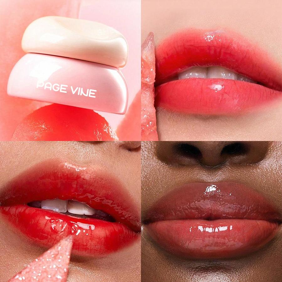 8 Color Jar Lip Nectar Hydrating Mirror Lip Glaze Milk Jar Lip Oil Doodle Lips Whitening Translucent Moisturizing