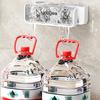 Water Ripple No-Drill Luxury Double-Head Mop Holder, Wall Mount Bathroom Broom Holder Adhesive Storage Rack