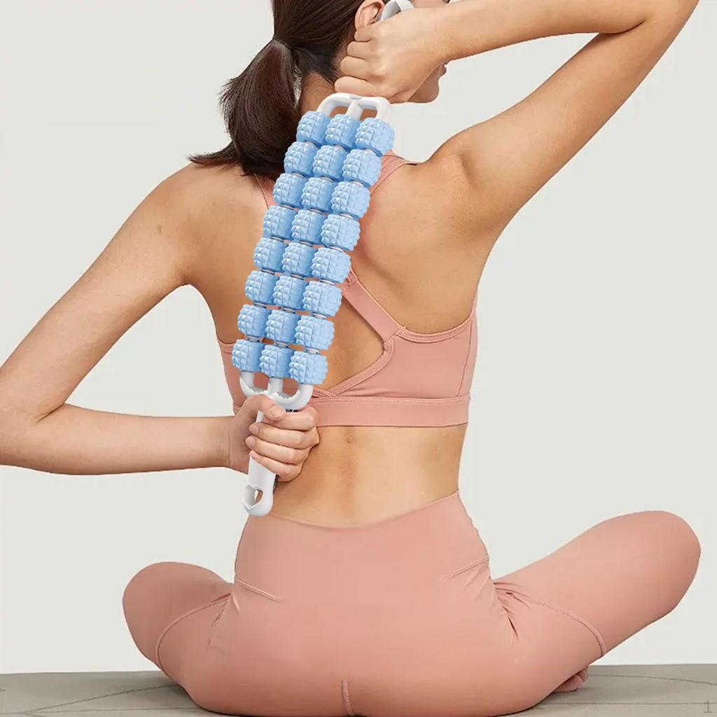 Массажный ролик с 3 рядами, Легкий гибкий для ног и спины, Ручной для живота,