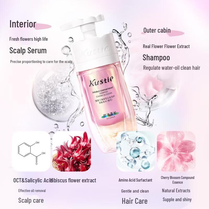 Kustie Rose Dual Chamber Shampoo & Conditioner Set