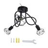3 Heads Pendant Light Hollow Iron Ceiling Lamp Base for Bedroom Dining Room Living Room for E14