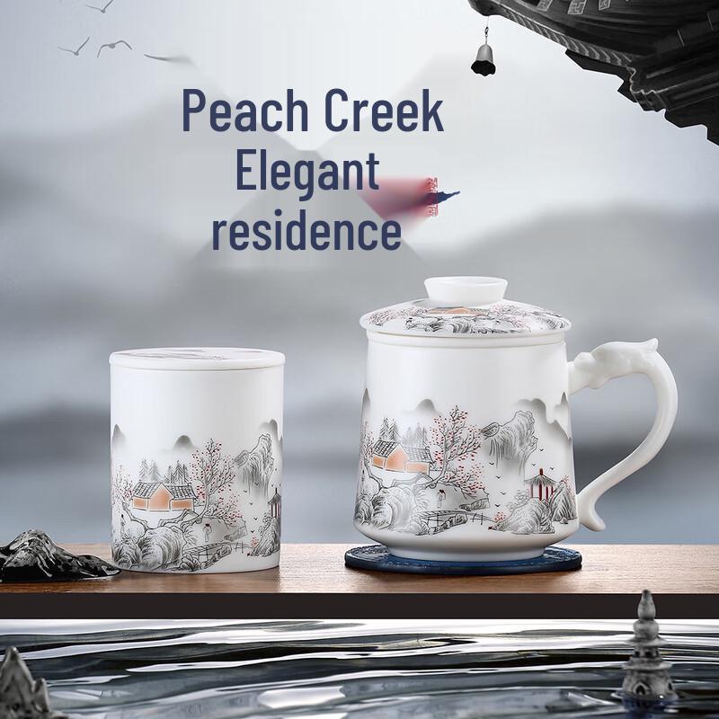 TeaXun Ceramic Tea Cup & Caddy Set