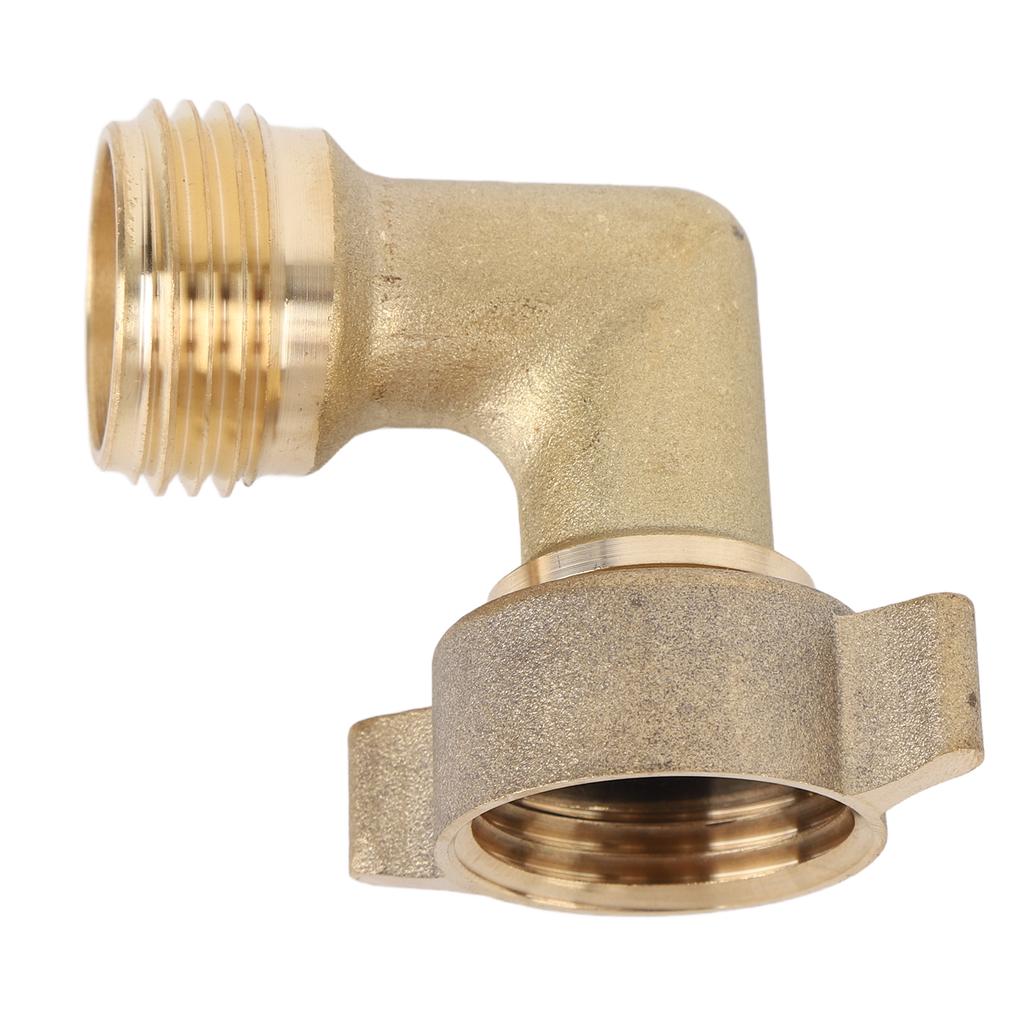 RV 90 Degree Hose Elbow Copper Enhanced Waterflow Efficiency RV Water Hose Connector with Wash Net Filter for Campervan