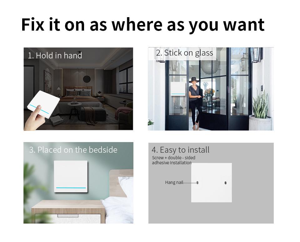 Tuya Zigbee беспроводной переключатель сцен для умного дома с креплением на наклейке