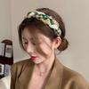 Винтажный клетчатый твидовый ободок для волос для женщин, элегантное украшение для волос, уличная повязка на голову, обруч для волос, модная резинка для волос, аксессуары для волос